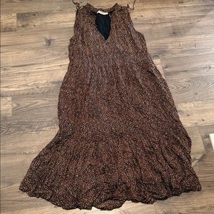 Aura Brown Black & Tan Sleeveless Dress